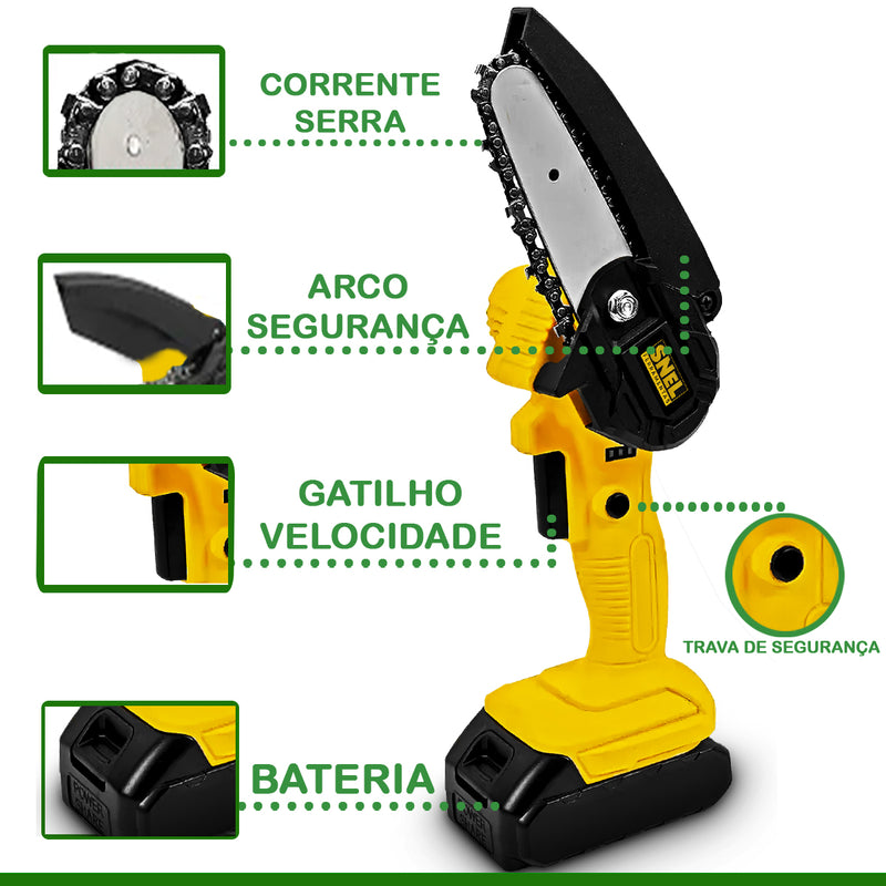 Motosserra Eletrica Portatil A Bateria Sn07 Snel Ferramentas