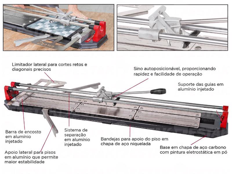 Cortador Super 1150 Pisos Cerâmicos Porcelanatos 115cm Com Disco De Titânio