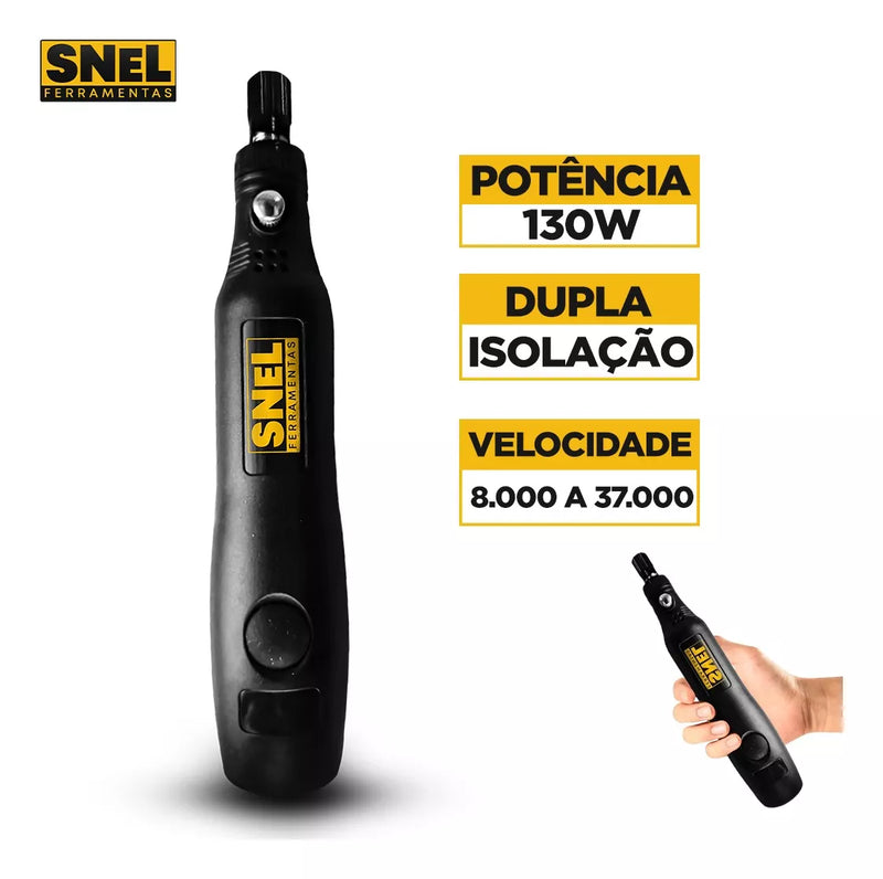 Mini Micro Retifica Eletrica Com Acessorios Portatil Sn06 Snel Ferramentas