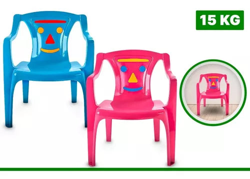 Cadeira infantil  monobloco leve e empilhável