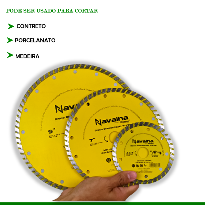 DISCO DIAMANTADO NAVALHA TURBO 4.3/8" X 110MM Destak Ferramentas