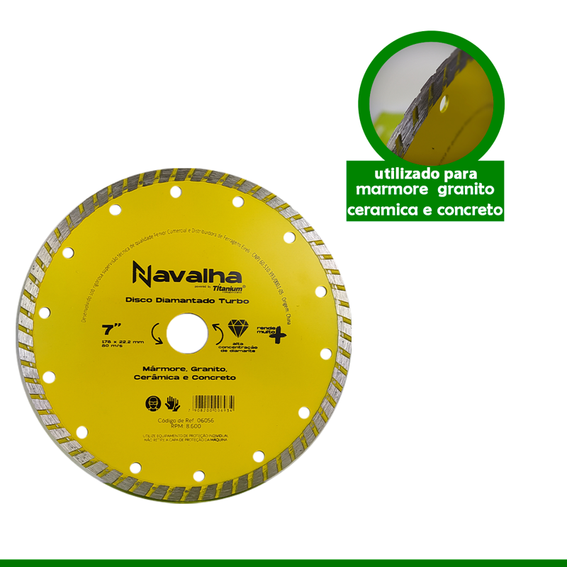 DISCO DIAMANTADO NAVALHA TURBO 4.3/8" X 110MM Destak Ferramentas