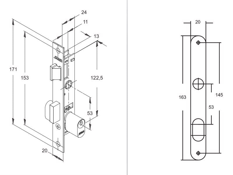 Fechadura De Porta Portão Cromada Aço Inox Quarto Banheiro Área Externa Unna 401/07