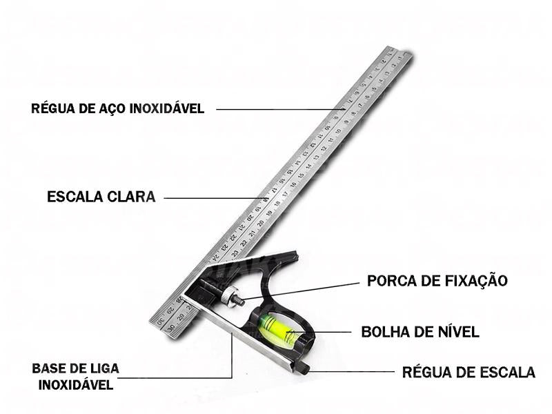 Kit Ferramentas de Soquete Com Chave Catraca Acompanha Esquadro Combinado