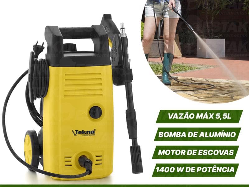 LAVADORA DE ALTA PRESSAO C/ RODA 1400W Destak Ferramentas