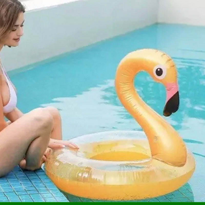 Boia Circular Inflável Unicórnio Flamingo 90Cm para Piscina Praia - Snel