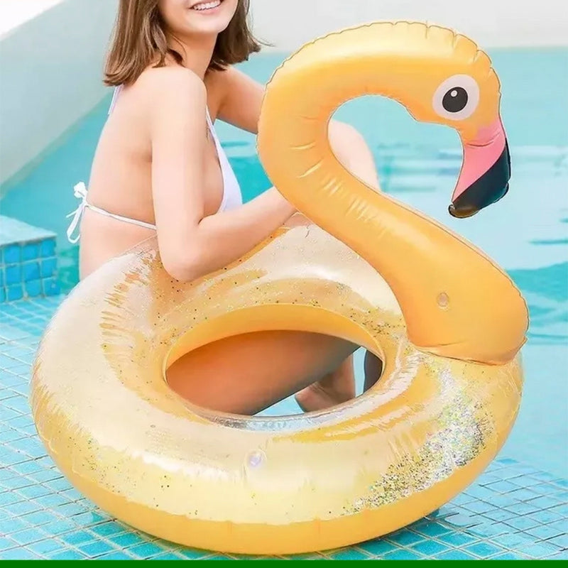 Boia Circular Inflável Unicórnio Flamingo 90Cm para Piscina Praia - Snel