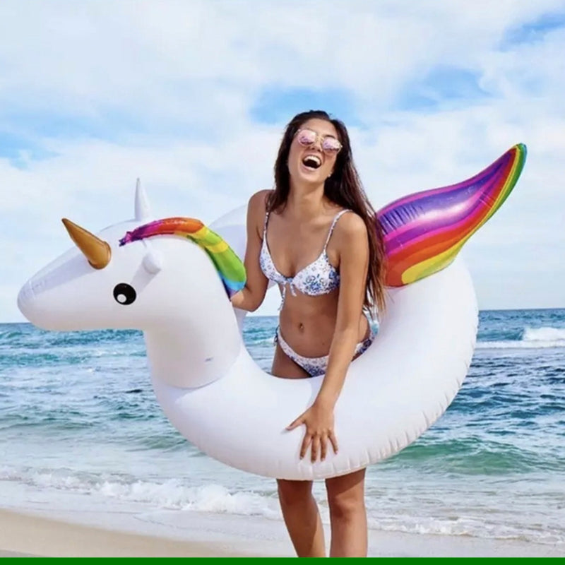 Boia Inflável Flamingo Unicórnio Grande Piscina 120cm - Snel