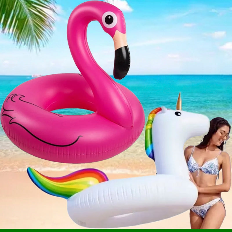 Boia Inflável Flamingo Unicórnio Grande Piscina 120cm - Snel