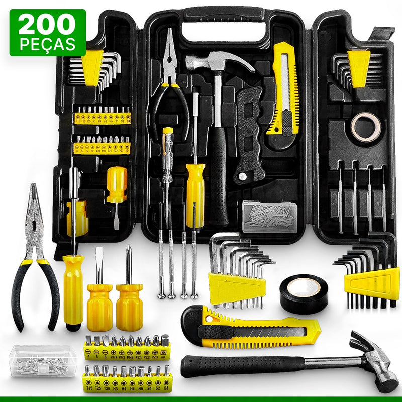 Kit Jogo Ferramentas Titanium 200 Peças + 40 Peças Fertak + Chave C