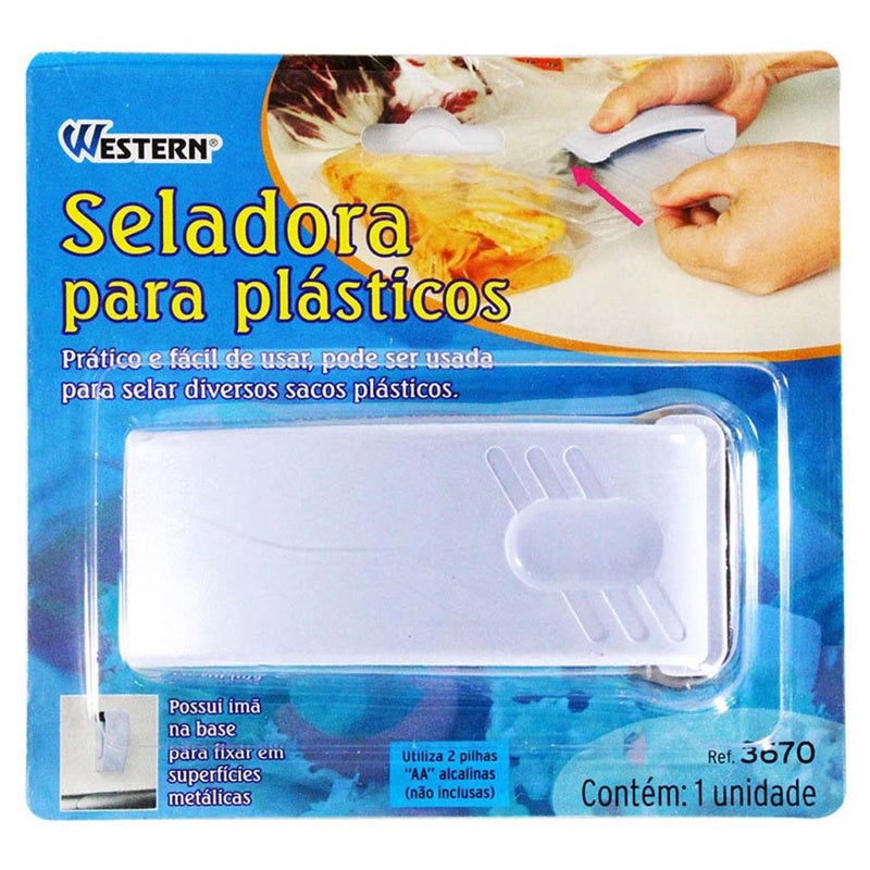 Mini Seladora De Embalagens Selador Alimentos Portátil 10cm x 4 cm x 4,5 cm