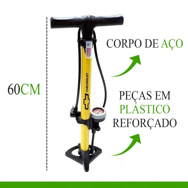 Kit Bomba Bicicleta Manual Com Manometro 160psi com Chave 10 Em 1