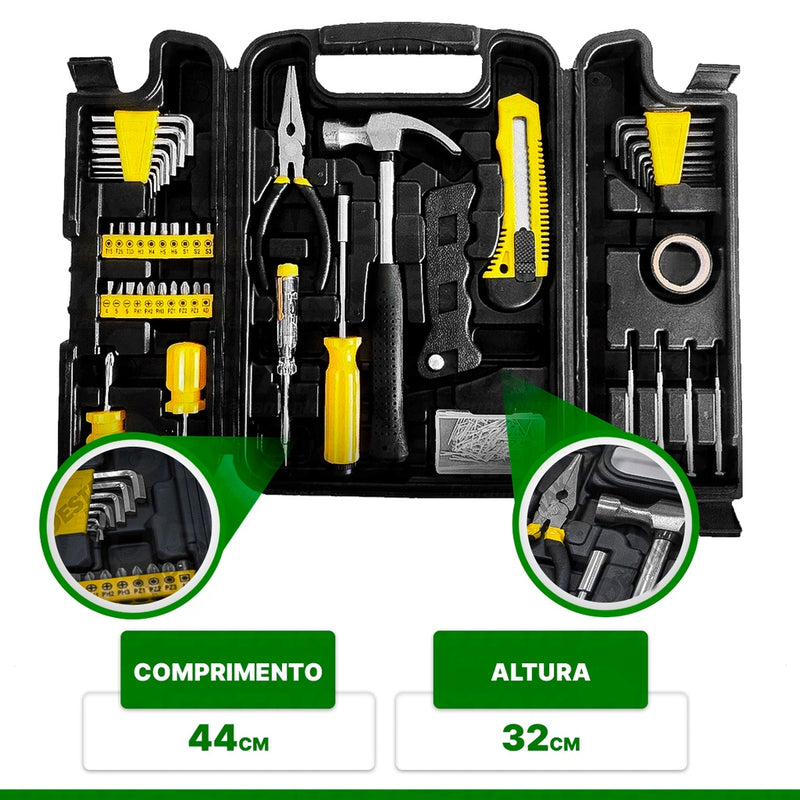 Kit Jogo Ferramentas Titanium 200 Peças + 40 Peças Fertak + Chave C